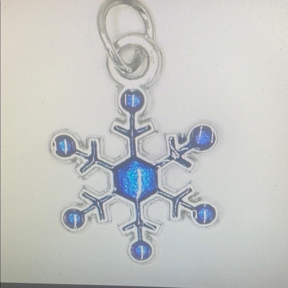 4 Blue Snowflake Pendant